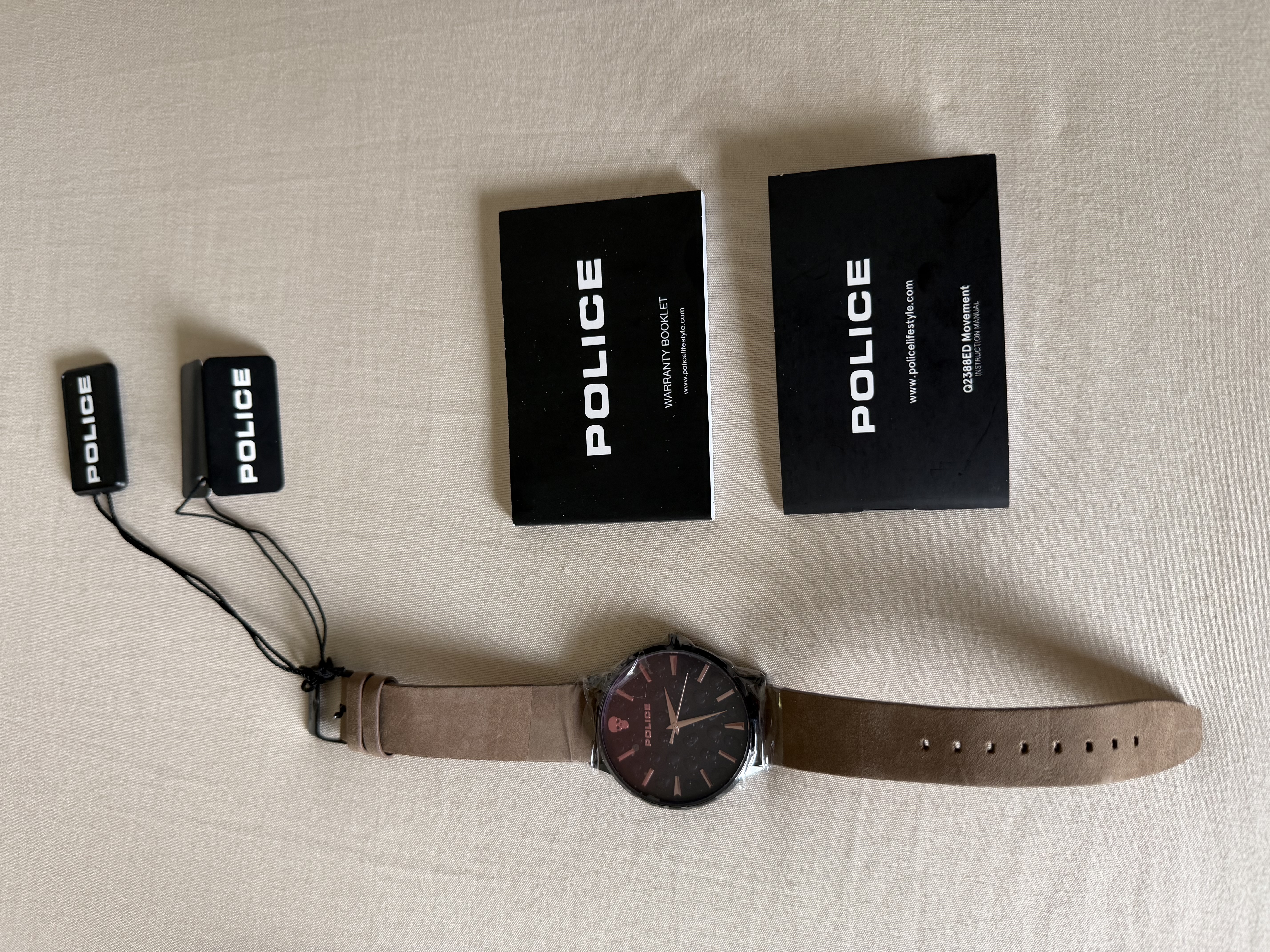 Police leather watch
