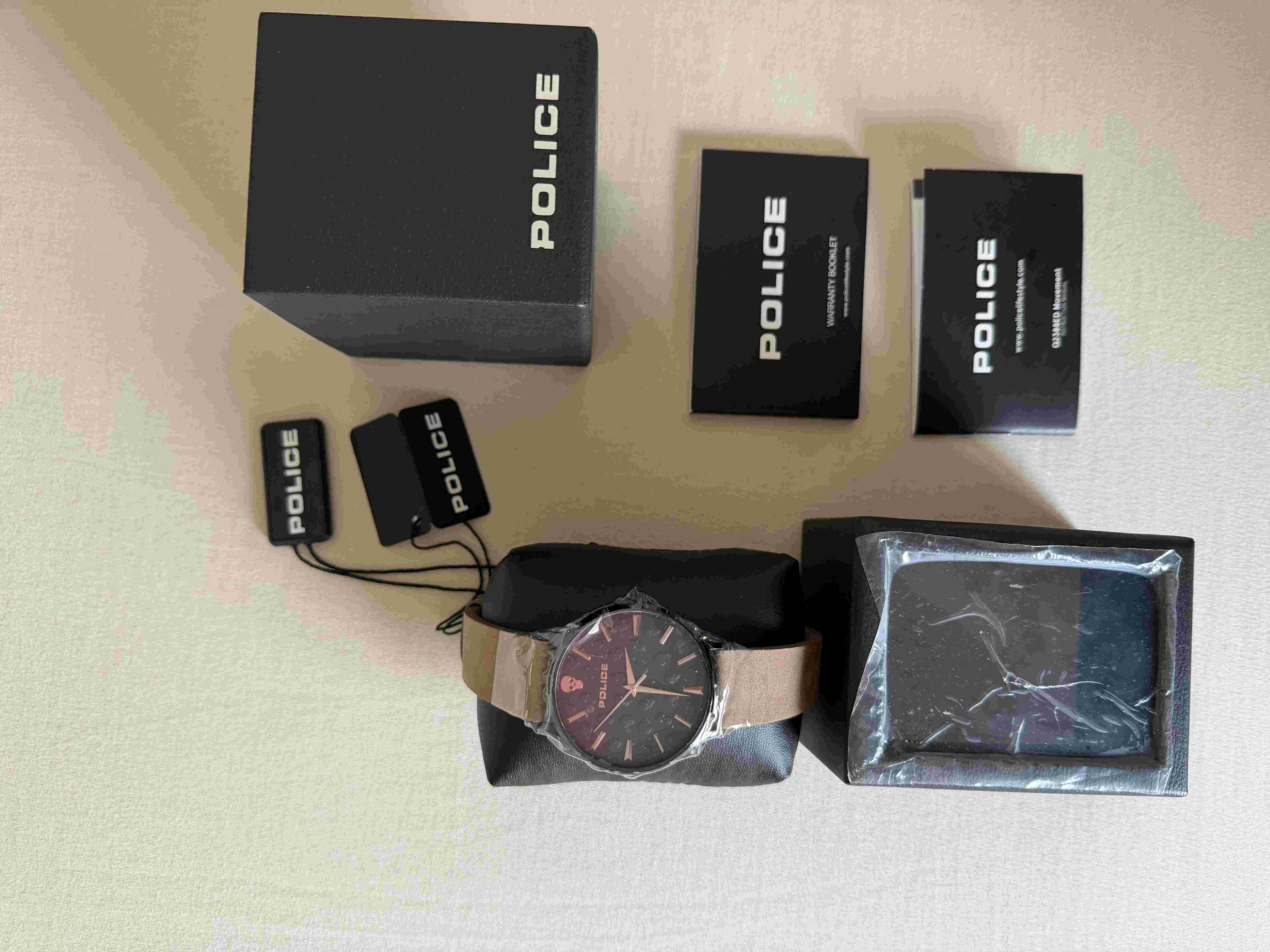 Police leather watch